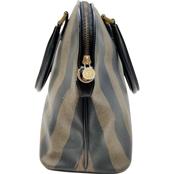 (L3) Authentic Furla Hand Bag Brown PVC Luxury Vintage Designer Handbag - Picture 2 of 9